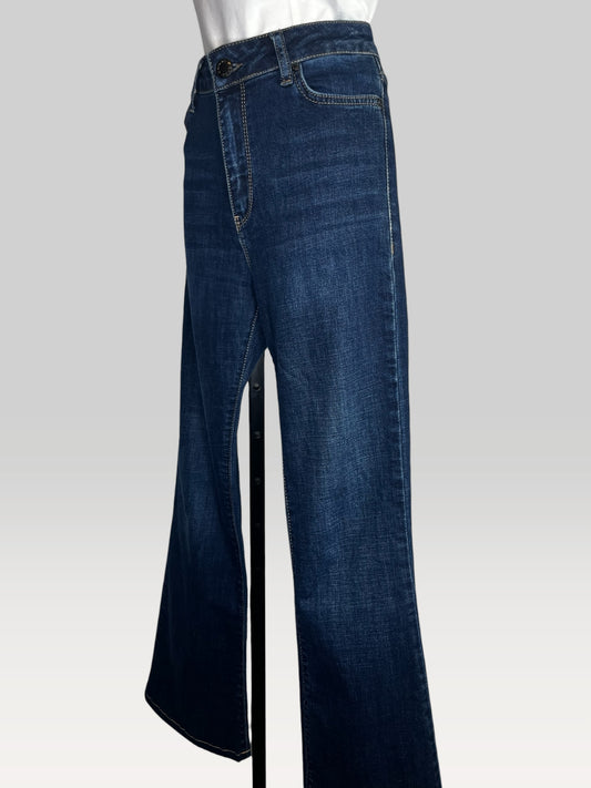 Prada Dark Wash High-Waist Boutcut Jeans