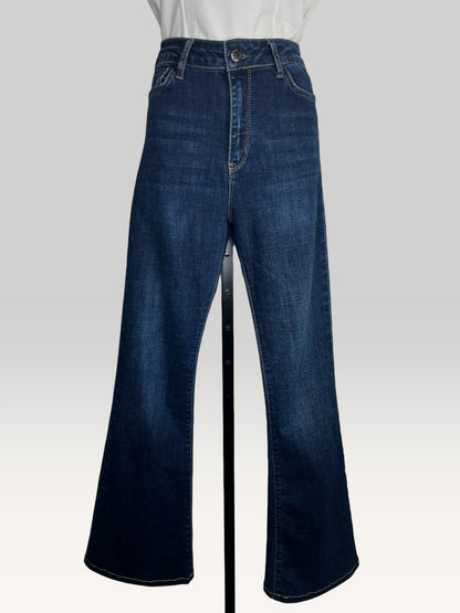Prada Dark Wash High-Waist Boutcut Jeans