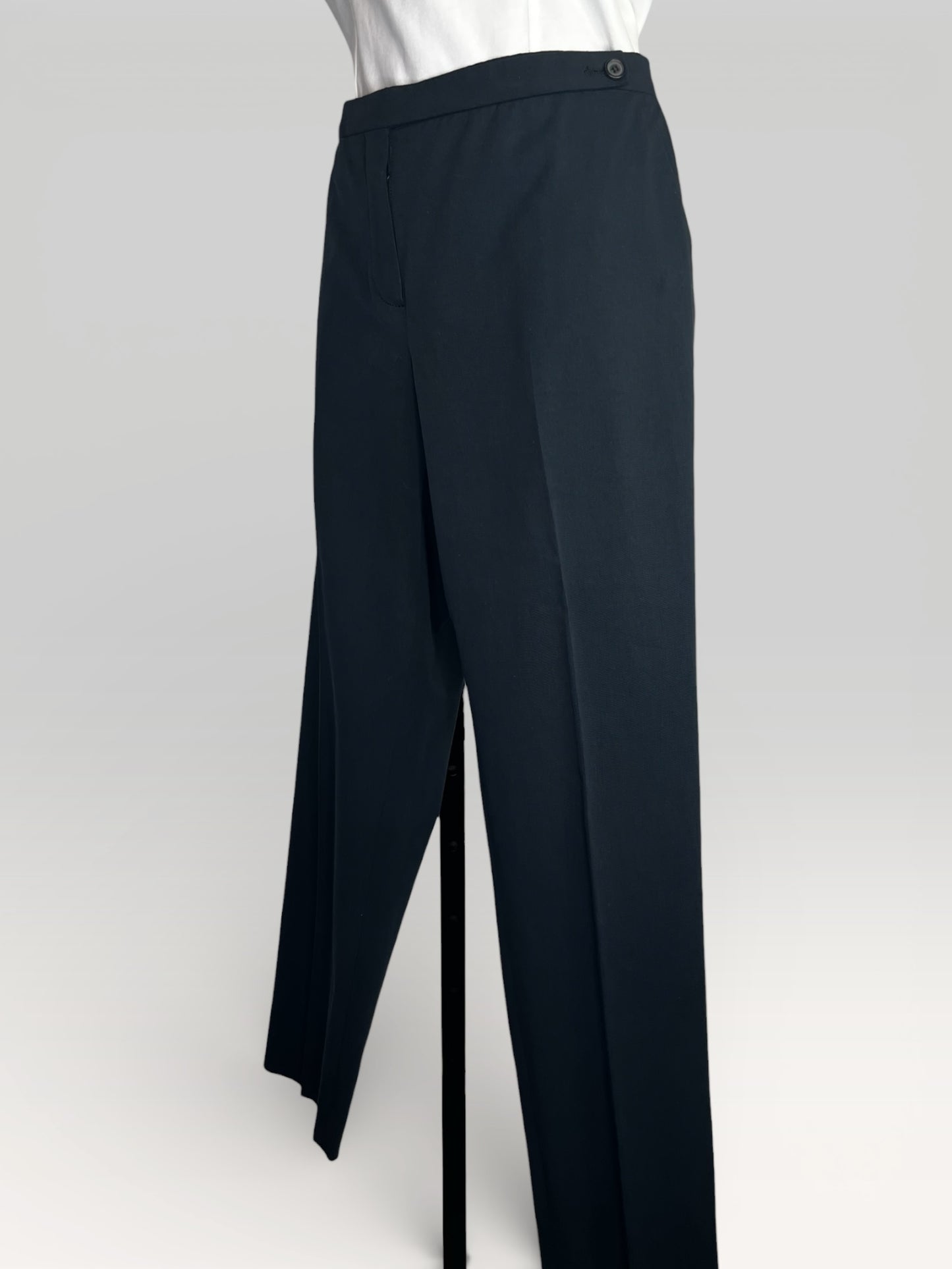 Prada Black High-Waist Straight Leg Cropped Trousers