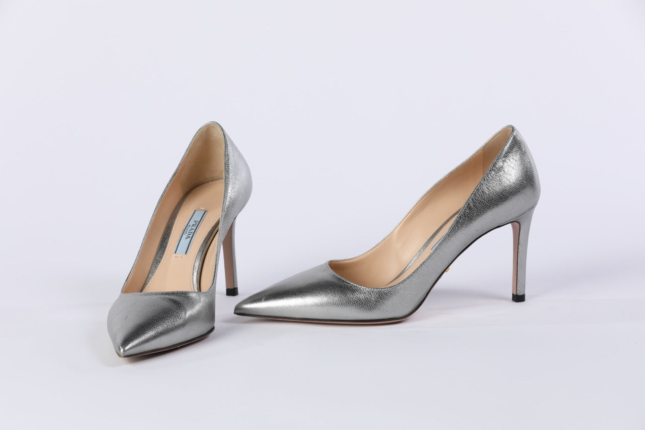 Prada silver outlet shoes