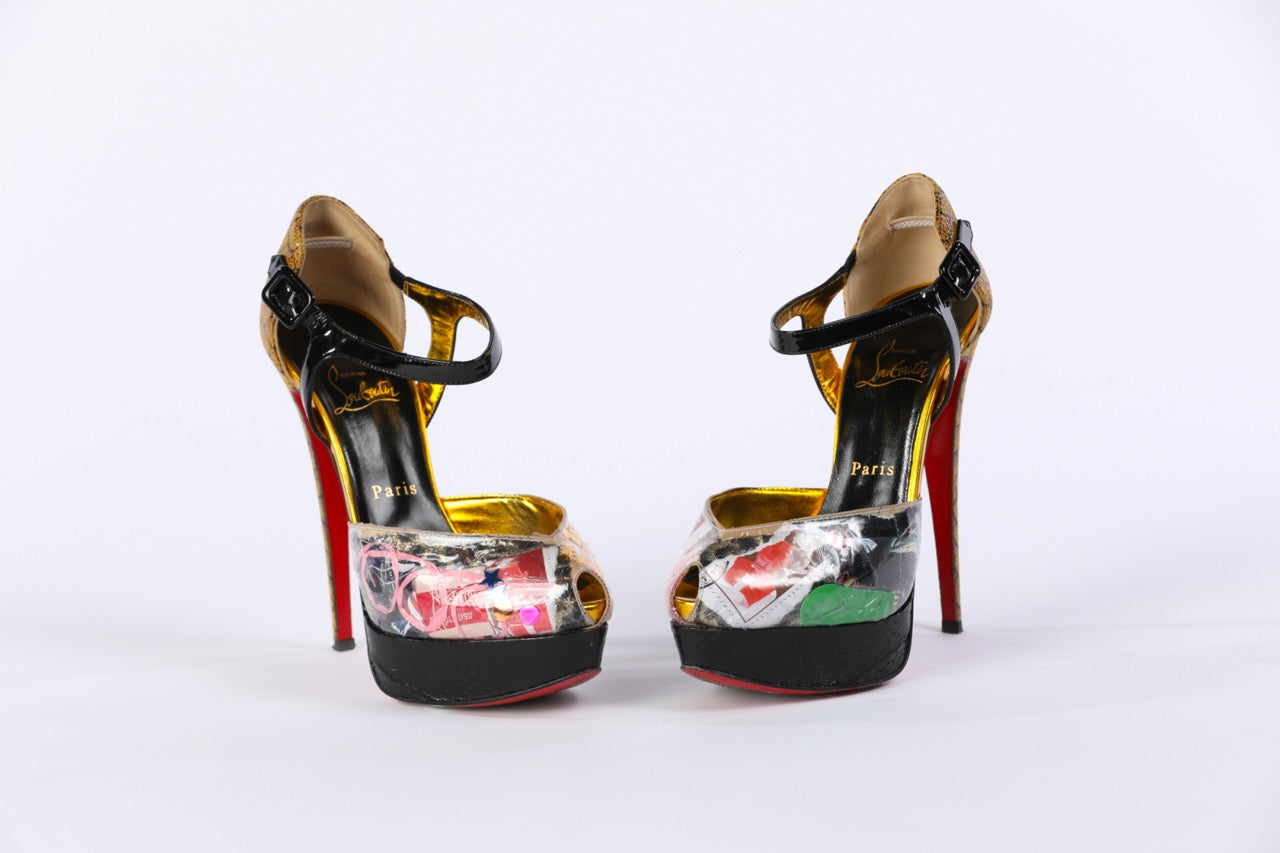 Christian louboutin multicolor heels best sale