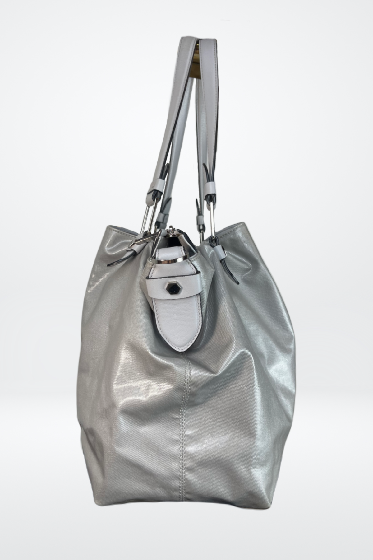 Tod's Nylon Pewter Multi-Pocket Shoulder Bag