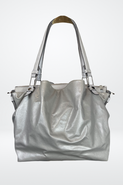 Tod's Nylon Pewter Multi-Pocket Shoulder Bag