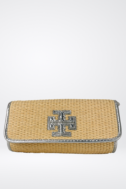 Tory Burch Straw Pochette Crossbody Bag
