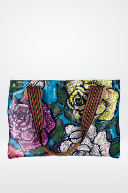 Consuela Large Pink/Red Roses Tote Bag NWT