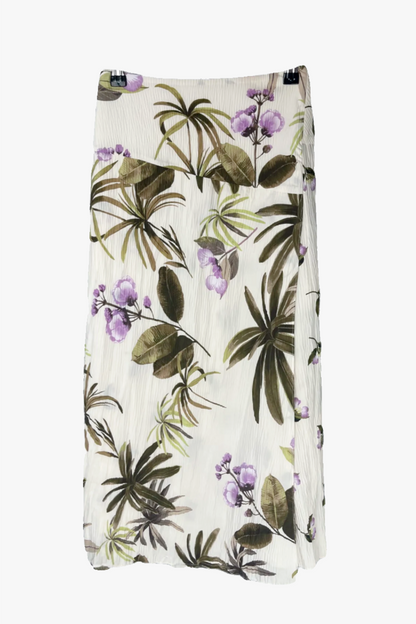 Vince Split Layered Flower Print Skirt NWT