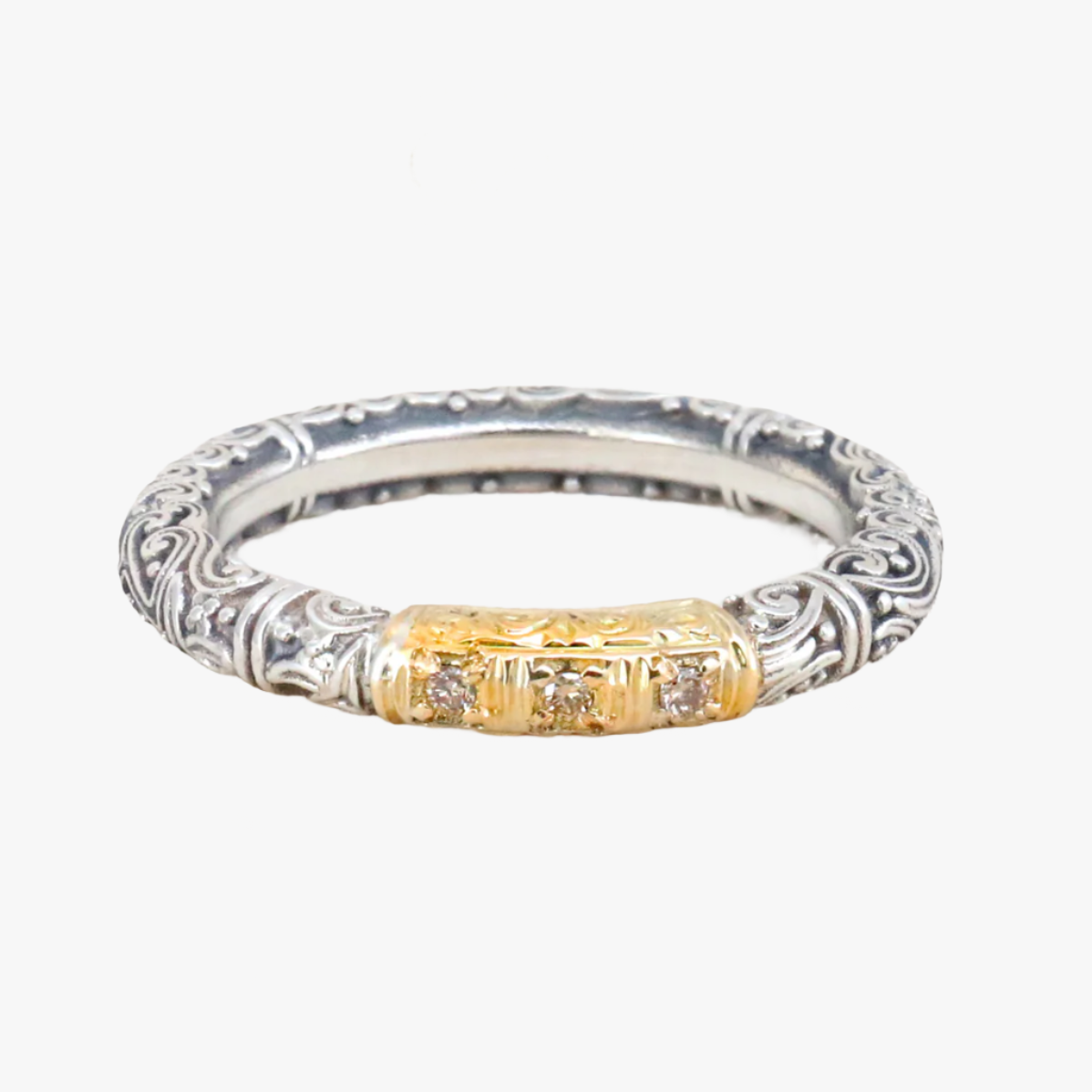 Gerochristo Greek Jewelry Collection Meadow Breeze Pave Accent Ring