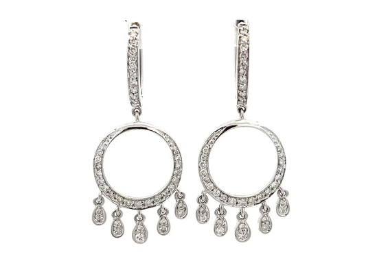 18K White Gold & Diamond Chandelier Earrings
