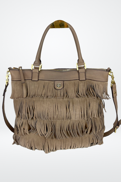 Tory Burch Fringed Suede Tan Shoulder Bag NWT