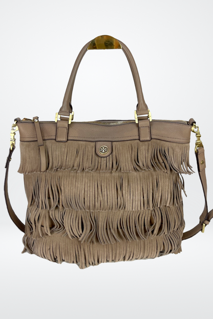 Tory Burch Fringed Suede Tan Shoulder Bag NWT – Kit's Boutique